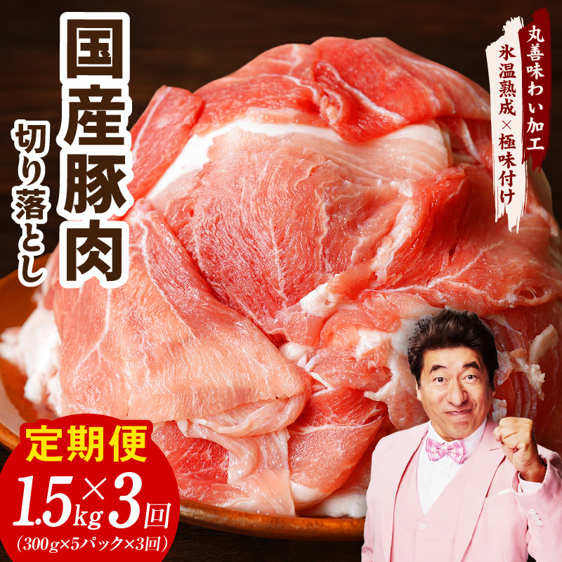 【氷温熟成×極味付け】国産 豚肉 切り落とし 定期便 1.5kg×3回 小分け【毎月配送コース】 099Z212