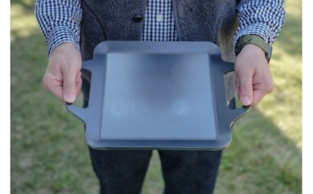 究極の極厚グリルプレート＋油すっきりオプションプレート【厚さ各6mm・中サイズ25cm×32cm・ファミリー用】アウトドア（キャンプやBBQ）で大活躍☆IH可