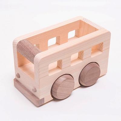ふるさと納税 いわき市 檜のおもちゃIKONIH オルゴールバス