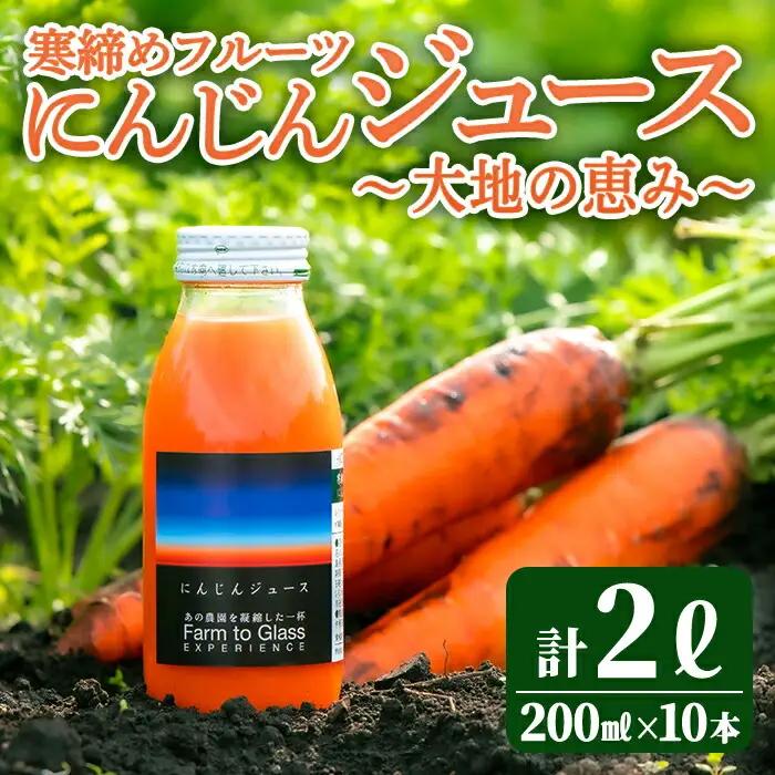にんじんジュース 寒締めフルーツ ～大地の恵み～ 200ml 10本入り ニンジン 【ジュース】【ho1605】