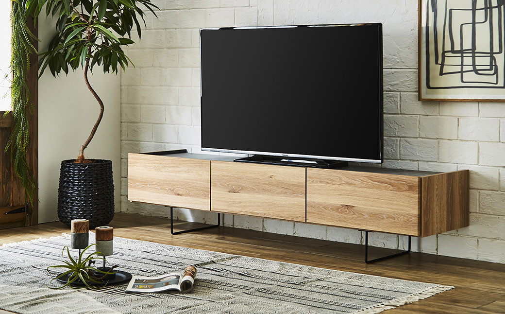 
            180 TVボード ダブル (ナチュラル・ブラウン) テレビ台 棚 インテリア
          