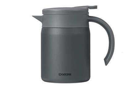 【京セラ】真空断熱卓上ポット 600ml ＜ダークグレー＞ CERAMUG セラマグ 卓上ポット ポット コーヒーサーバー 魔法瓶構造 保温 保冷 KYOCERA AS-563-1