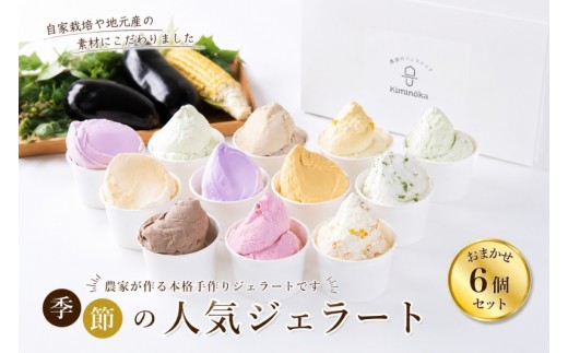 ジェラート セット 6個 8月発送 13000円 / キミノ―カ アイス クリーム スイーツ 野菜 果物【kmk105-aug-6】