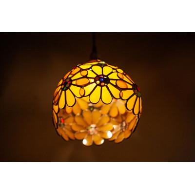 ふるさと納税 那珂川市 【ステンドグラスのある暮らし】花てまり ミモザ(ペンダントランプ) |  | 01