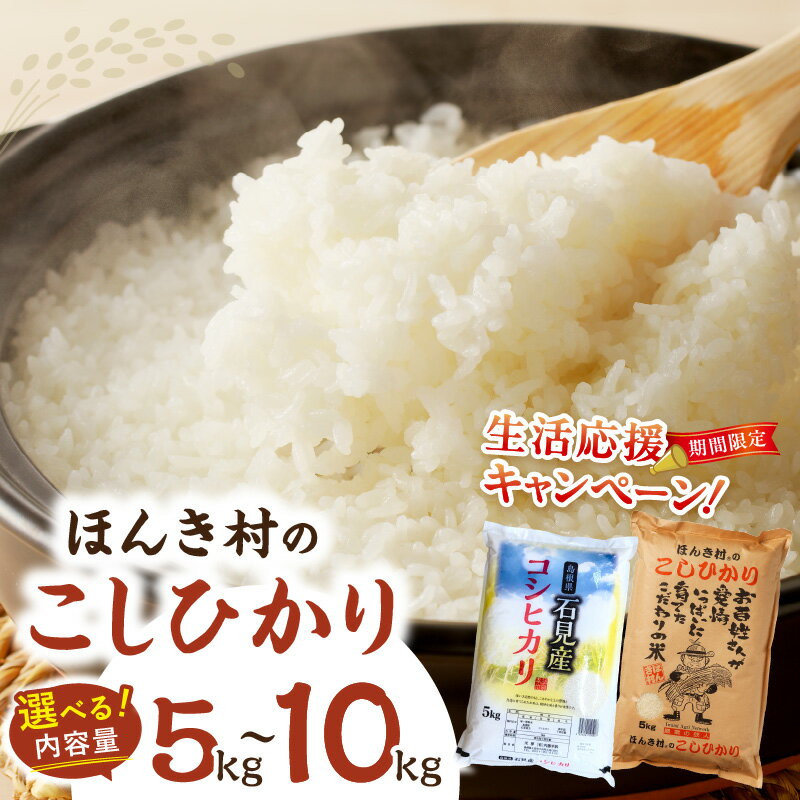 【ふるさと納税】【生活応援品】【令和7年産】ほんき村のこしひかり 【～3/31まで寄附額改定】【5kg 10kg】お取り寄せ 特産 お米 精米 白米 ごはん ご飯 コメ 新生活 応援 準備