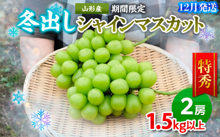 
                  【期間限定】山形市産 冬出し シャインマスカット[12月発送] FY25-915
                