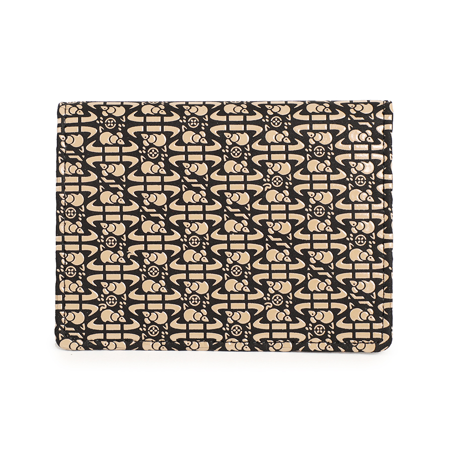 ＜印傳屋 上原勇七＞甲州印傳　印傳屋上原勇七　免許証入れ　黒×白　一番ねずみ