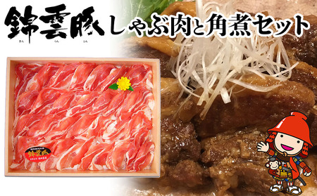 錦雲豚しゃぶ肉と角煮セット バラ・ロース各200g 角煮400g 豚しゃぶ肉 豚の角煮 焼肉 焼き肉 しゃぶしゃぶ 大分県産 中津市