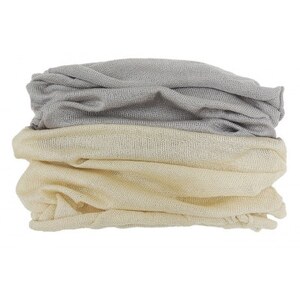 日本製 シルク100% スヌード  耳穴付4穴 【エクリュ＆ライトグレー】 (743-7762)【1618111】