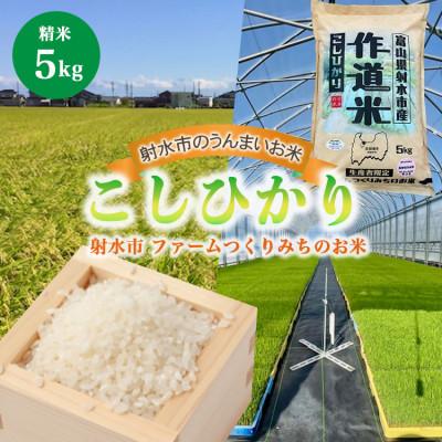 ふるさと納税 射水市 【先行予約・R8年産】ファームつくりみちのお米 作道米 こしひかり 5kg 精米