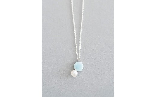 ネックレス パール付き 丸 七宝 | ネックレス パール necklace ポイントネックレス ライトブルー アクセサリー 七宝 七宝焼き ジュエリー 上品 レディース 装飾 クリスマス 入学祝い 結婚記念日 記念日 お祝い 誕生日 ギフト 作家 作品 手づくり Kenichi Kondo 埼玉県 北本市