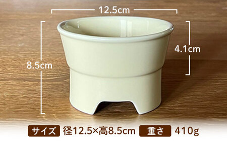 美濃焼　陶器製ペット用フードボウル【丸高台フードボウル(S/クリームレモン)pet96】【1427404】