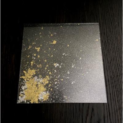 ふるさと納税 海南市 ガラスプレートM　メタル金箔ブラック