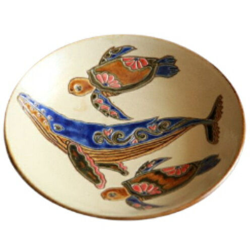 【ふるさと納税】【陶芸工房ふじ】7寸皿（クジラ・カメ）1枚焼き