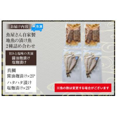 ふるさと納税 香美町 魚屋さん自家製 地魚の漬け魚 2種詰め合わせ(塩麹・醤油麹漬け)計4P 冷凍 |  | 02