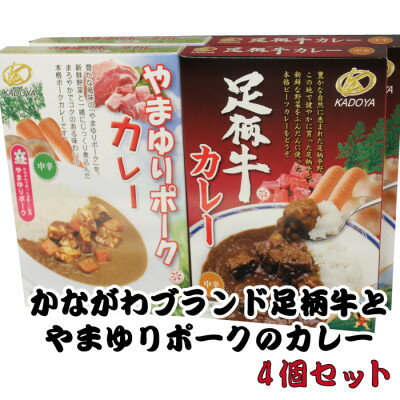 【ふるさと納税】かながわブランド足柄牛とやまゆりポークのカレー4個セット【1507115】