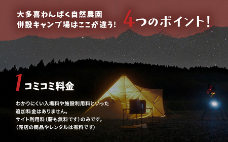 大多喜わんぱく自然農園併設キャンプ場1000円分利用券 W004505