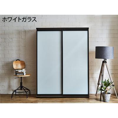 ふるさと納税 大川市 引き戸レンジ台 キッチンボード 幅133.5cm ポエム【カラー:レディオーク、扉:ホワイトガラス】