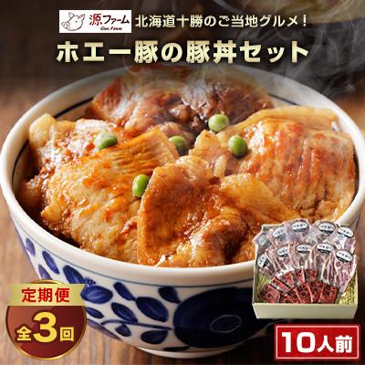 ふるさと納税 大樹町 【毎月定期便】北海道十勝のグルメ!ホエー豚の豚丼セット(10人前)　たれ付き　全3回