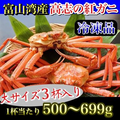 ふるさと納税 魚津市 【冷凍品】魚卸問屋のベニズワイガニ　500g〜600g級×3杯