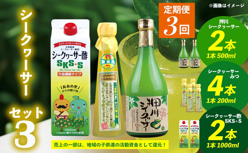【定期便：3回】シークヮーサー3セット