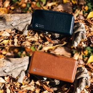 信州鹿革 ラウンド財布 小物 ウォレット 革製品 革小物 収納力抜群 カード12枚 マチ付お札入れ フリーポケット 出し入れ簡単 鹿皮 コンパクト  ブラック