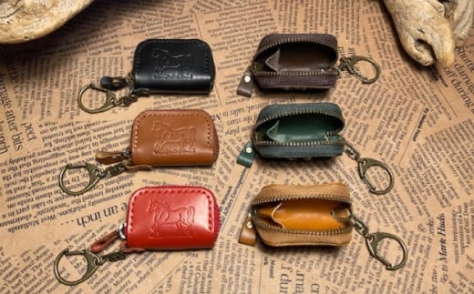 蹄鉄付きミニミニコインケース（ブラウン）　栗東市 / 株式会社ブルズエフ [BIAU280]