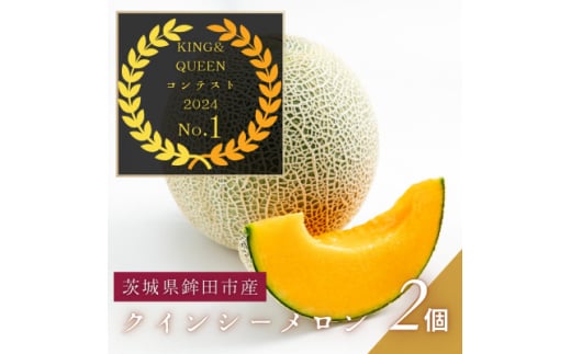＜山一ファーム＞2024いばらきメロン品評会グランプリ受賞生産者が贈るクインシーメロン(4L・2個)【1590731】