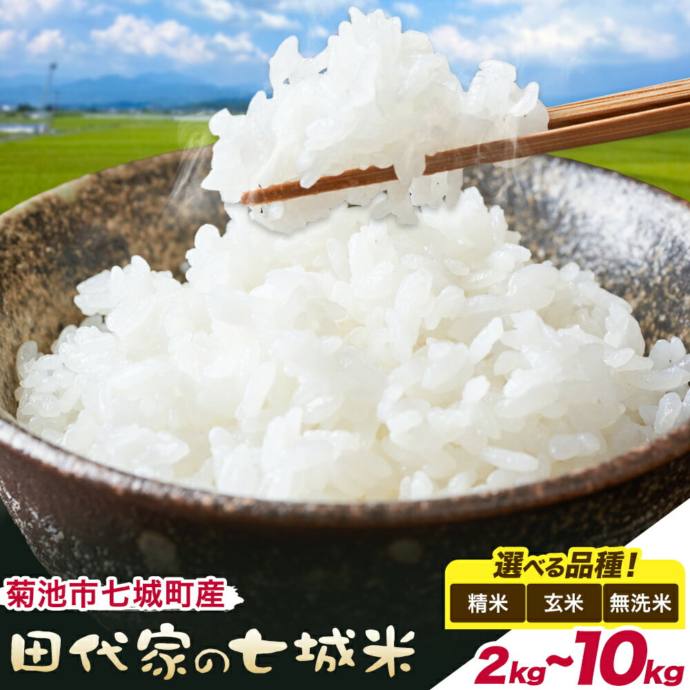 【ふるさと納税】令和7年産 菊池市七城町産 田代家の七城米 七城ヒノヒカリ 選べる精米方法 玄米 白米 無洗米 選べる内容量 2kg 5kg 10kg 田代こめや《30日以内に出荷予定(土日祝除く)》熊本県 菊池市 米 お米 精米 ひのひかり 菊池市産 熊本県産 九州産 送料無料