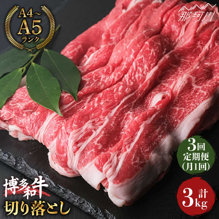 【ふるさと納税】【全3回定期便】大容量！博多和牛 牛肉 切り落とし 1kg（250g×4p）＜肉のくまもと屋＞那珂川市 | 父の日 定期便 牛肉 肉 黒毛和牛 ブランド牛 国産 BBQ バーベキュー [GBI039] 50000 50000円 5万円 以上