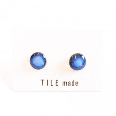 ふるさと納税 瑞浪市 【美濃焼】青むらタイルピアス(直径10mm)