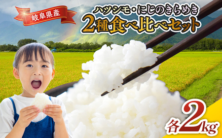 令和7年産 岐阜県産 ハツシモ・にじのきらめき2種食べ比べセット 各2kg | 米 ハツシモ