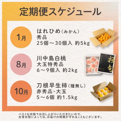 ふるさと納税 日高町 【発送月固定定期便】フルーツ定期便　品質に自信あり!道の駅よりこだわり農家厳選品!全3回 |  | 01