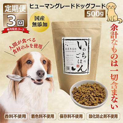 ふるさと納税 泉佐野市 【毎月定期便】国産 無添加 ドッグフード「いのちのごはん」500g×全3回 099Z327