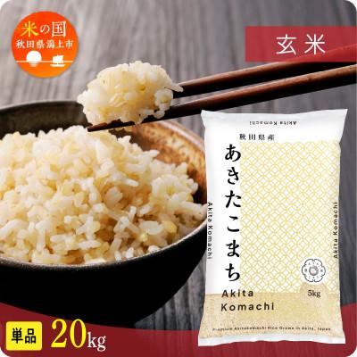 ふるさと納税 潟上市 【ふるさと納税】米 令和7年産 秋田県産 あきたこまち 玄米 20kg 人気【秋田のこまち農場】