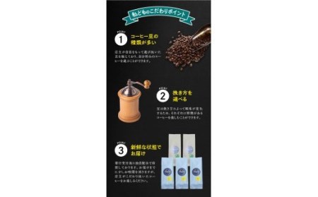 【豆】店主おまかせ 挽き立てコーヒー豆3種類セット(100g×3種類）【hgo003-d】