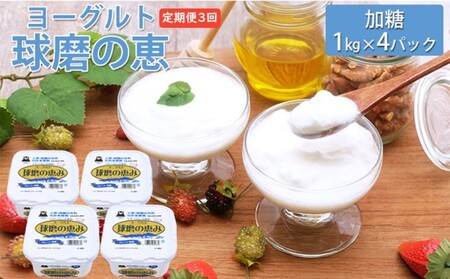 ヨーグルト 球磨の恵ヨーグルト 加糖 ヨーグルト【1kg×4パック】【定期便3回】