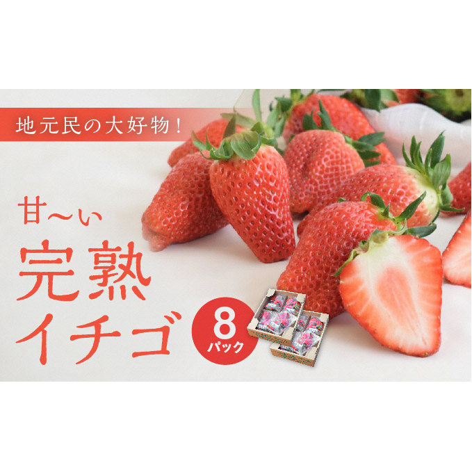 地元民の大好物「ありなしファーム」の甘～い完熟イチゴ(8パック) 果物類 いちご 苺 フルーツ 