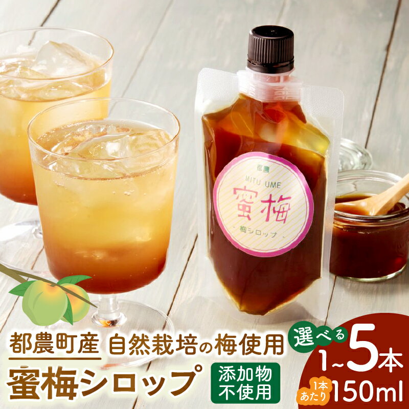 【ふるさと納税】【選べる本数】 先行予約 ＼ポスト投函／ 都農町産 蜜梅 シロップ 計1本 〜 5本 梅 加工品 国産 食品 南高梅 鶯宿梅 熟成 調味料 ドリンク おすすめ パウチパック 梅サイダー 梅ラッシー 梅酒風カクテル お試し おすそ分け ギフト 贈り物 宮崎県 送料無料