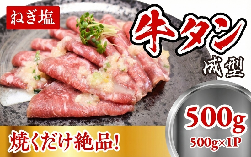 
                  成型　牛たん　ネギ塩　500ｇ /  和牛 牛 肉 たんタン 【ttru034】
                