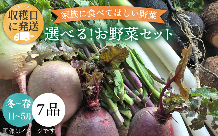 【冬～春（11月～5月）】選べる！オーガニック野菜7品セット《糸島》【オーガニックナガミツファーム】 [AGE033]