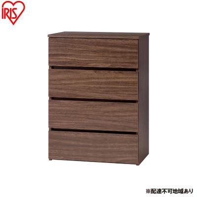 ふるさと納税 大河原町 組立簡単ウッドチェスト KKWCー590 ウォールナット 4段 アイリスオーヤマ[53753290]