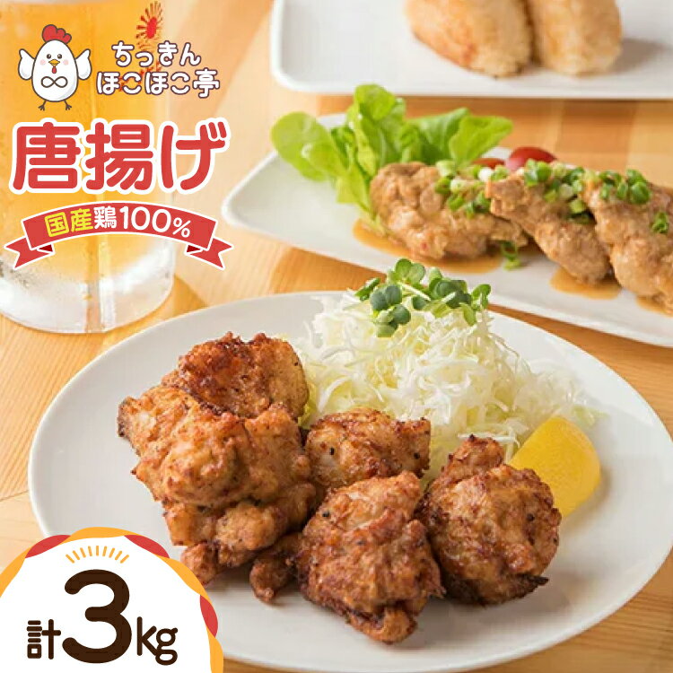 【ふるさと納税】【国産鶏100％使用】 唐揚げ 冷凍 鶏もも 300g 10p 3kg [tk06ayt310005 山形県 高畠町 ちっきんほこほこ亭] からあげ から揚げ しょうゆ レンジ 惣菜 お惣菜 国産 鶏肉 鶏 もも肉 簡単調理 お弁当 おかず