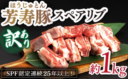 【訳アリ】やっちゃおいしか芳寿豚のスペアリブ / 豚肉 ほうじゅとん SPF豚 spfポーク 小分け バラ しゃぶしゃぶ / 南島原市 / 芳寿牧場 [SEI006]