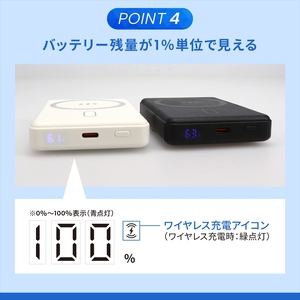 Owltech(オウルテック) 準固体電池採用 スマホリング搭載 5000mAh 最大PD20W対応 USB Type-C入出力 マグネット式ワイヤレス充電対応 モバイルバッテリー OWL-LPB50