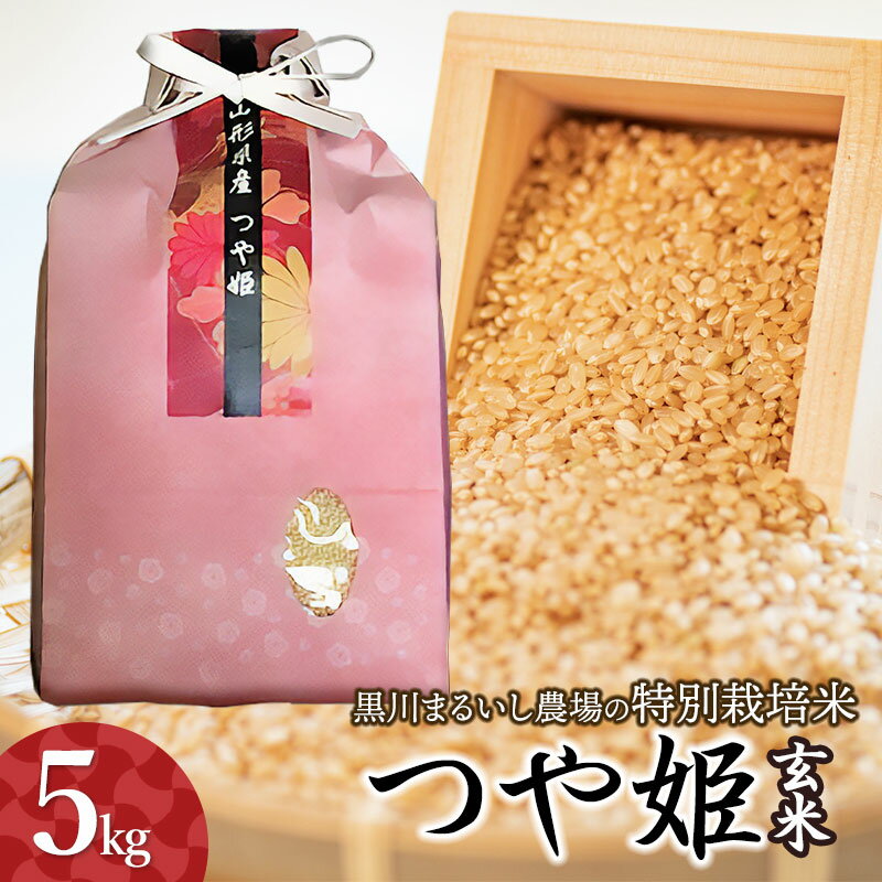 【ふるさと納税】令和7年産【新米】黒川まるいし農場の特別栽培米 つや姫【玄米】　5kg　K-742
