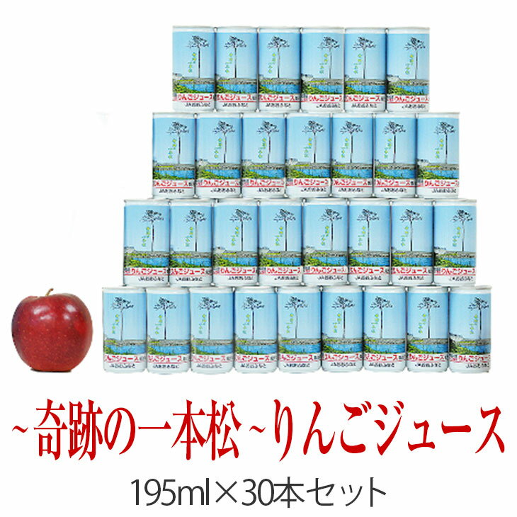 【ふるさと納税】りんご ジュース 195ml×30本 セット ストレート 果汁 100％ 奇跡の一本松 ［ りんごジュース リンゴ 林檎 アップルジュース 飲み物 フルーツ 果物 旬 人気 お中元 お歳暮 プレゼント 贈り物 贈答品 父の日 数量限定 個数限定 ］