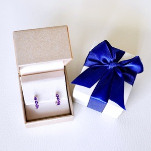 K10YG(10金) イエローゴールド アメシスト フープ ピアス エタニティー オシャレ 保証書付 YF-20 242-067-c