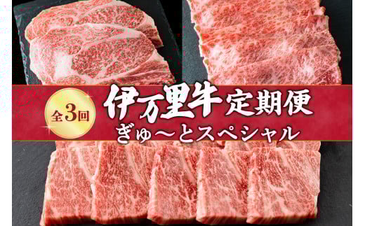 伊万里牛 ぎゅ～と 定期便 スペシャル 3回便 すき焼き ステーキ 焼肉 999-J319