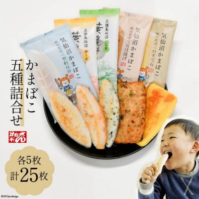 ふるさと納税 気仙沼市 かまぼこ 五種詰合せ 各5枚 計25枚 かねせん 宮城県 気仙沼市 20564132